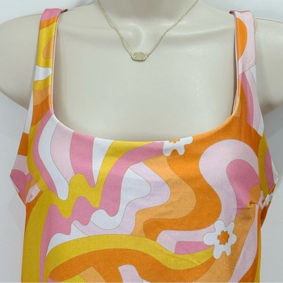 Funboy X Barbie Dream Swim Raquel One Piece Swimsuit Floral Pink Orange XL Wavy - Picture 6 of 11
